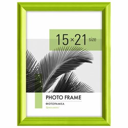 Рамка 15х21 см небьющаяся, багет 17,5 мм, пластик, BRAUBERG "Colorful", салатовая, 391243 - фото 11810821