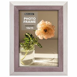 Рамка 10х15 см небьющаяся, багет 30 мм, пластик, BRAUBERG "Lambert", слоновая кость/капучино, 391249 - фото 11810827