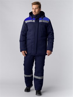 Костюм зимний Партнер NEW (тк.Смесовая, 210) п/к, т.синий/васильковый - фото 12012926