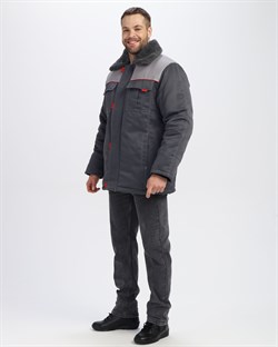 Куртка зимняя Фаворит MILL (тк.Смесовая,210), т.серый/серый - фото 12446101