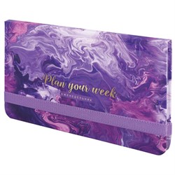 Еженедельник недатированный с резинкой (171х93 мм), BRAUBERG, твердый, УФ-ЛАК, 64 л., "Blur", 114576 - фото 12524427