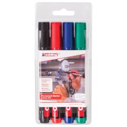 Маркеры перманентные EDDING 300 НАБОР 4 шт., АССОРТИ, круглый наконечник, 1,5-3 мм, E-300/4S - фото 12548106