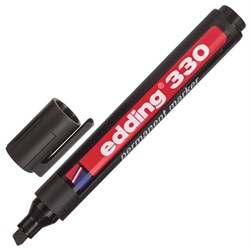 Маркер перманентный (нестираемый) EDDING 330, ЧЕРНЫЙ, скошенный наконечник, 1-5 мм, E-330/1 - фото 12548109