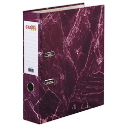 Папка-регистратор STAFF "Basic" БЮДЖЕТ с мраморным покрытием, 70 мм, без уголка, красная, 229619 - фото 12548685