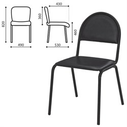 Стул для посетителей "Серна", черный каркас, кожзаменитель черный, СМ 7/22 К-01 - фото 12550881