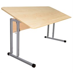 Стол-парта 2-местный, регулируемый угол, "Умник" 1200х500х520-640мм, рост 2-4, серый каркас, ЛДСП клён - фото 12552484