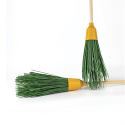 Метла синтетическая круглая "ПРИМА" ширина 15 см, высота 40 см, 4 кольца, с черенком, 120 см, LAIMA EXPERT, 605369 - фото 12554287