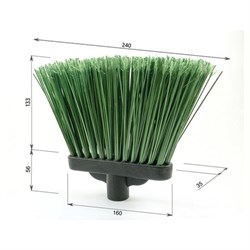 Метла синтетическая плоская "МИШЕЛЬ" ширина 24 см, высота 18,9 см, без черенка, еврорезьба, LAIMA EXPERT, 605370 - фото 12554293