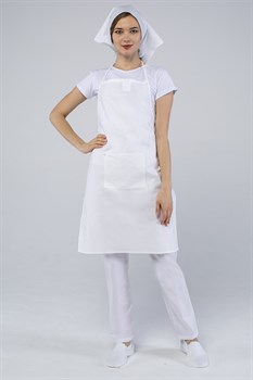Фартук с грудкой тип Б (тк.Бязь,145) 5 шт., белый - фото 12560891