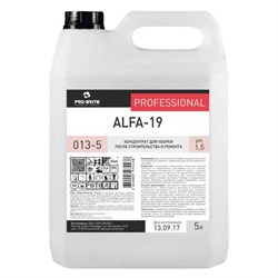 Средство для уборки после строительства 5 л, PRO-BRITE ALFA-19, кислотное, концентрат, 013-5 - фото 12673655
