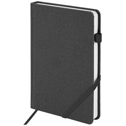 Ежедневник недатированный А5 138x213 мм BRAUBERG "Finest" под кожу, резинка, 136 л., черный, 111869 - фото 13099025