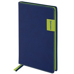 Ежедневник недатированный А5 (138х213 мм), BRAUBERG "AIM", под кожу, 136 л., темно-синий, 113423 - фото 13099970