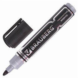 Маркер перманентный BRAUBERG "Neo", ЧЕРНЫЙ, круглый наконечник 5 мм, с клипом, 150480 - фото 13103040