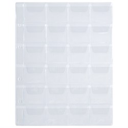 Листы-вкладыши для альбома "OPTIMA" на 24 монеты d до 38 мм, КОМПЛЕКТ 10 шт., 200х250 мм, ПВХ, STAFF, 238084 - фото 13109995