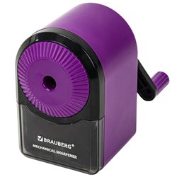 Точилка механическая BRAUBERG ULTRA для чернографитных и цветных карандашей, крепление к столу, цвет корпуса сиреневый с черным, 271341 - фото 13112372