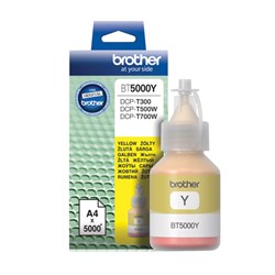 Чернила BROTHER (BT5000Y) для СНПЧ Brother DCP-T310/T510W\T710W, желтые, оригинальные, ресурс 5000 страниц - фото 13116357