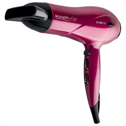 Фен SCARLETT SC-HD70I67, мощность 2000 Вт, 2 скорости, 3 температурных режима, ионизация, холодный воздух, розовый - фото 13121758