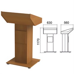 Трибуна кафедра напольная "Монолит", 630х560х1170 мм, цвет орех гварнери, ТЛ03.3 - фото 13133166