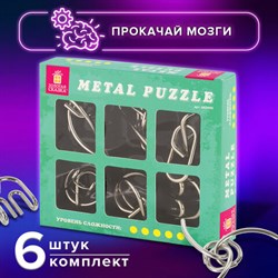 Головоломки металлические ЗОЛОТАЯ СКАЗКА (уровень сложности "ПРОФИ"), набор 6 штук, 662090 - фото 13134085