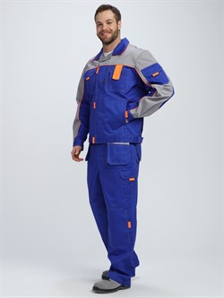 Костюм Союз-Профессионал-1 CH МВО (тк.Смесовая,240) брюки, васильковый/св.серый/оранжевый - фото 13137576