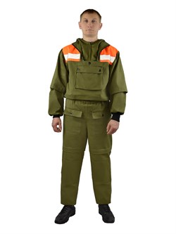 Костюм противоэнцефалитный СОП (тк.Саржа,250), хаки/оранжевый - фото 13286393