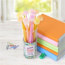 Ручка фигурная шариковая ЮНЛАНДИЯ "Гриб", силиконовый корпус, ассорти, СИНЯЯ, пишущий узел 0,7 мм, 143796 - фото 13331966