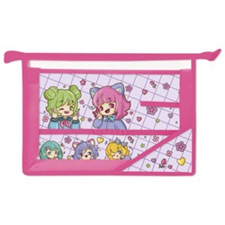 Папка для труда BRAUBERG А4, 2 отделения, пластик, молния сверху, органайзер, "Anime party", 272214 - фото 13356007