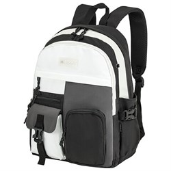 Рюкзак HEIKKI BLOCKS (ХЕЙКИ) универсальный, 2 отделения, черный/серый/белый, 44х32х17 см, 272563 - фото 13530271