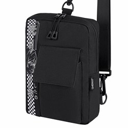 Сумка на плечо HEIKKI TORRENT (ХЕЙКИ) с карманом, "Anime face", черная, 25х18х3 см, 272637 - фото 13530336