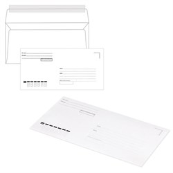 Конверты Е65 (110х220 мм), отрывная лента, "Куда-Кому", 80 г/м2, КОМПЛЕКТ 1000 шт., 41643 - фото 13550268