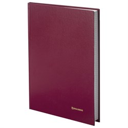 Книга учета 96 л., клетка, твердая, бумвинил, блок офсет, А4 200х290 мм, BRAUBERG, бордовая, 130224 - фото 13550684