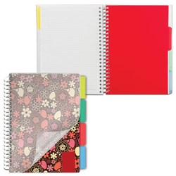 Тетрадь-блокнот 150 л., A5, 170x215 мм BRAUBERG, клетка, гребень, обложка пластиковая, 4 разделителя, "Foxy Lady", 401794 - фото 13550955