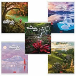 Тетрадь А5 96 л. HATBER скоба, линия, обложка картон, "Удивительный мир" (микс), 063258, 96Т5В2 - фото 13551051