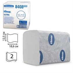 Бумага туалетная листовая KIMBERLY-CLARK Kleenex, КОМПЛЕКТ 36 шт., Ultra, 200 л., 18,6х12,5 см, 2-слойная, артикул 8408 - фото 13552115