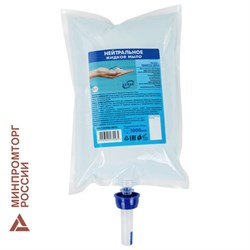 Картридж с жидким мылом одноразовый (Система S1) "Нейтральное", синее, 1 л, KEMAN, 100024-1000 - фото 13553163