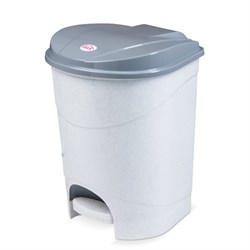 Ведро мусорное с КРЫШКОЙ и ПЕДАЛЬЮ 19 литров, 39х30,5х30,5 см, серое, IDEA, М2892 - фото 13555614