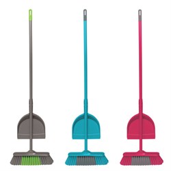 Совок для мусора КОМПЛЕКТ щетка + рукоятка / черенок 110 см, совок крепится на рукоятку, щетка 32 см, щетина 7 см, еврорезьба, YORK "Tandem", 82020 - фото 13555756