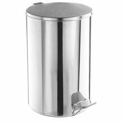 Ведро мусорное с педалью 10 литров, УСИЛЕННОЕ, кольцо под мешок, хром, нержавеющая сталь, ТИТАН - фото 13555852