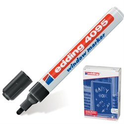 Маркер меловой EDDING "4095", 2-3 мм, ЧЕРНЫЙ, влагостираемый, для гладких поверхностей, E-4095/1 - фото 13558909