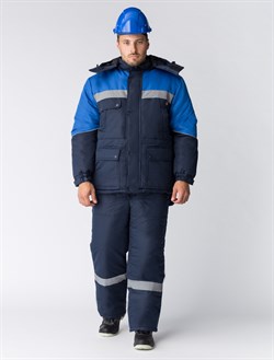 Костюм зимний Баррик-2 СОП К. (тк.Таслан,135) п/к, т.синий/васильковый - фото 13560564