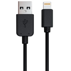 Кабель USB 2.0 – Lightning, 1 м, RED LINE, для подключения портативных устройств, черный, УТ000008646 - фото 13562951