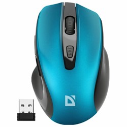 Мышь беспроводная DEFENDER Prime MB-053, USB, 5 кнопок + 1 колесо-кнопка, оптическая, бирюзовая? 52054 - фото 13563091