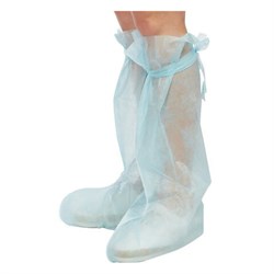 Бахилы стерильные из спанбонда высокие с завязками, 25 г/м2, одна пара в индивидуальной упаковке - фото 13563402