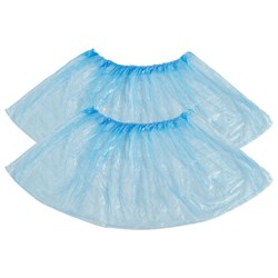 Бахилы MERIDIAN ПРОЧНЫЕ 3,8 г, синие, двойная резинка, КОМПЛЕКТ 100 штук (50 пар), 40х15 см, ПНД - фото 13563413