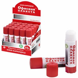 Клей-карандаш ОФИСНАЯ ПЛАНЕТА, 15 г, 222013 - фото 13563773