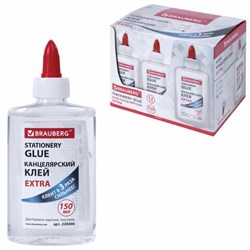 Клей канцелярский EXTRA BRAUBERG, 150 мл, с дозатором, 228406 - фото 13564011