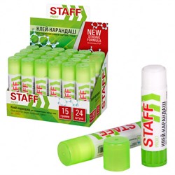 Клей-карандаш УСИЛЕННЫЙ STAFF Profit, 15 г, PVP-основа, 228661 - фото 13564065