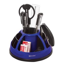 Канцелярский набор BRAUBERG "ULTRA", 10 предметов, вращающаяся конструкция, черно-синий, 231930 - фото 13564210