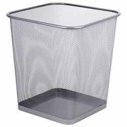 Корзина для бумаг квадратная 17 литров, BRAUBERG "Germanium", металл, серебро, 237976 - фото 13564396