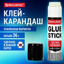 Клей-карандаш 36 г, BRAUBERG ULTRA STRONG, УСИЛЕННАЯ ФОРМУЛА, ЮЖНАЯ КОРЕЯ, 1 штука в пакете, 881034 - фото 13564586